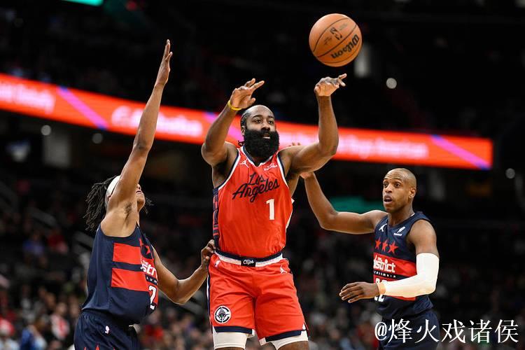 哈登36+7+9闪耀全场 萨尔28分助快船6连胜奇才